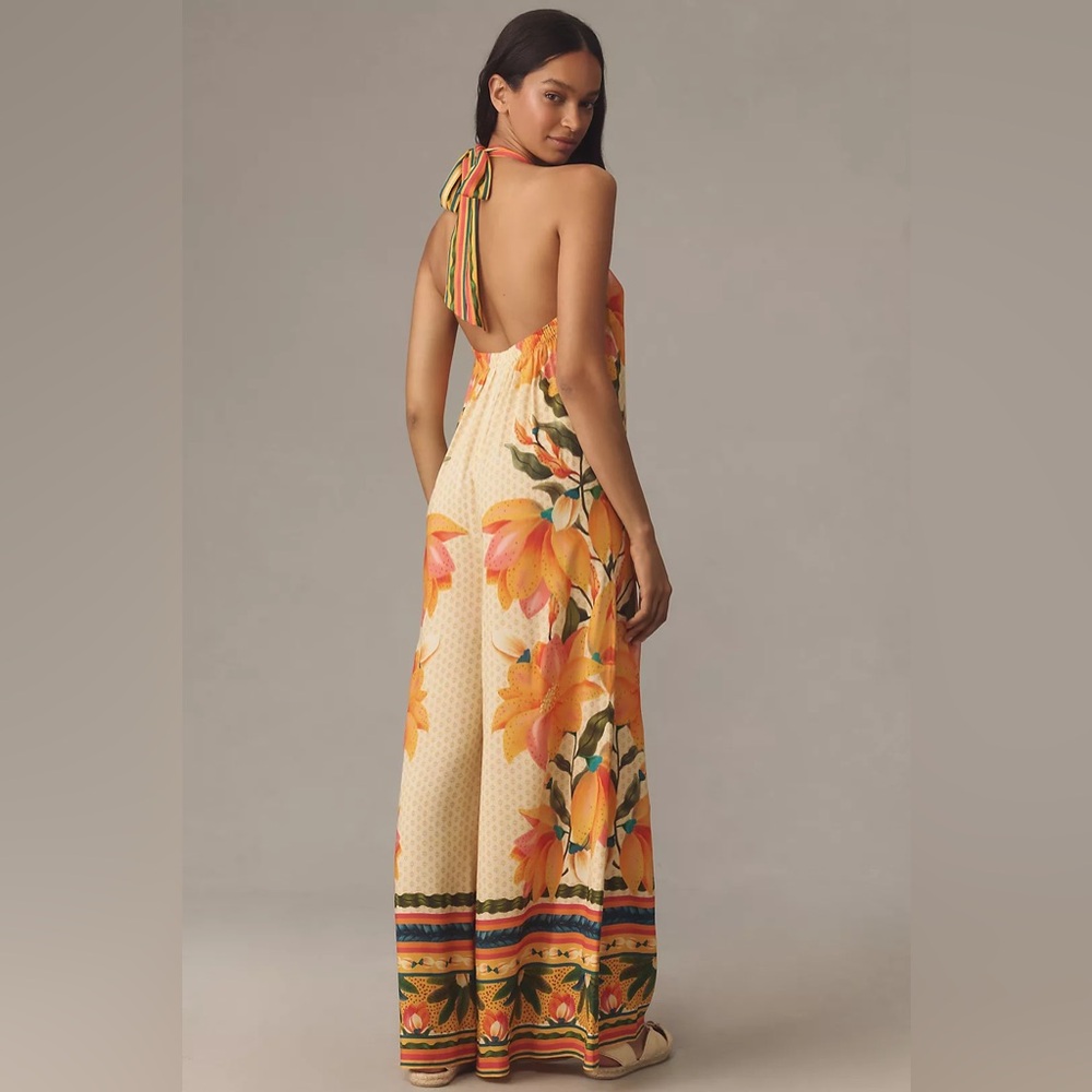 Anthropologie Farm Rio Floral Halter Jumpsuit - Picture 2 of 9